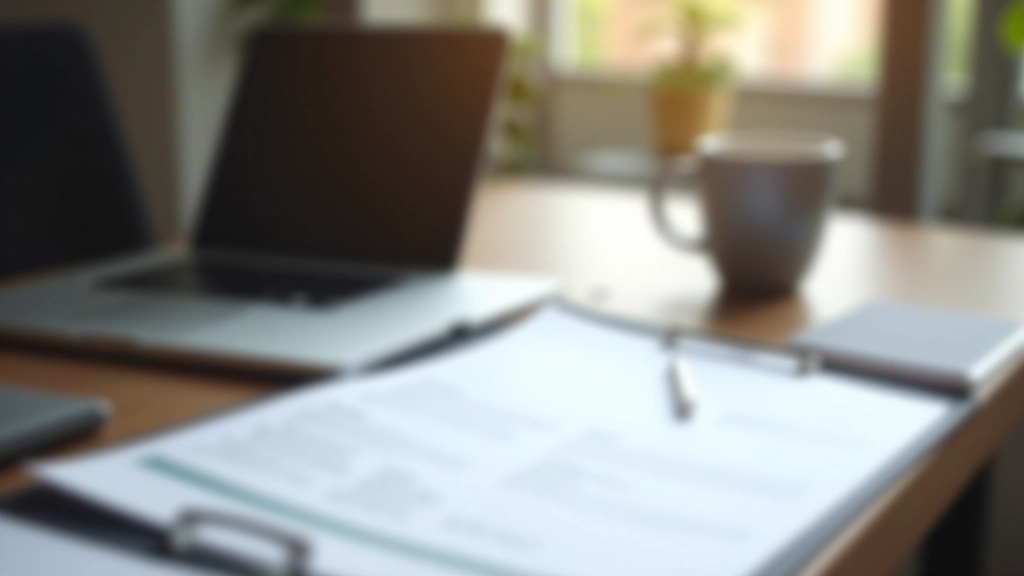 Professioneel bureau met laptop, notitieboekje en pen voor cv verbetering