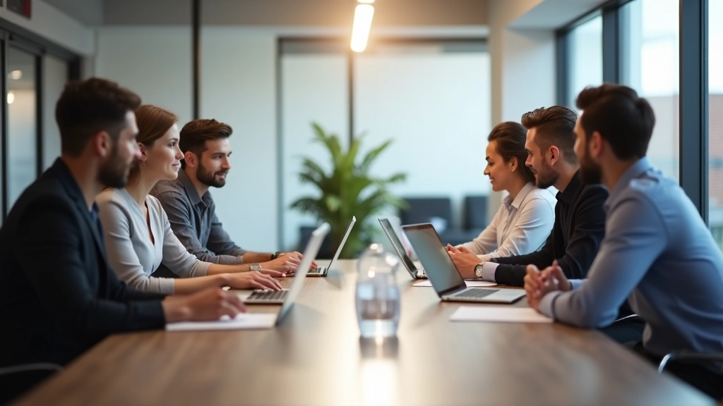 Team in kantoor dat aan project werkt, verschillende professionals met diverse achtergronden