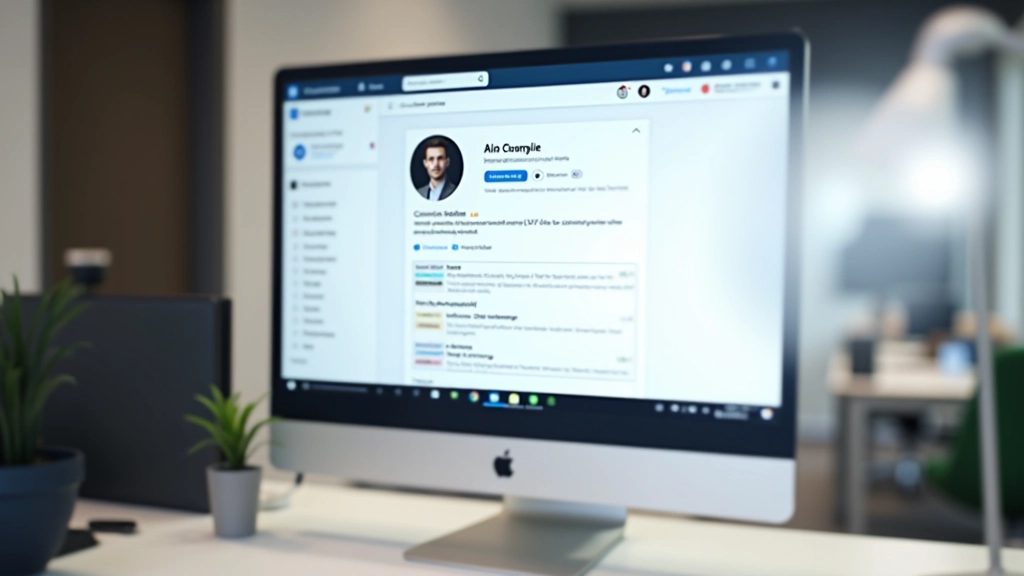 LinkedIn profiel op computer scherm met professionele foto en werkervaring
