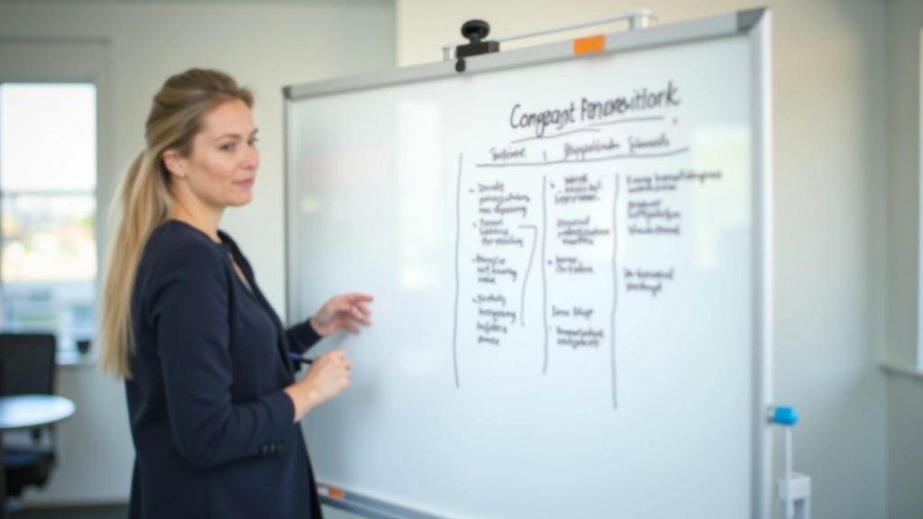 Whiteboard met competentie-matrix en verschillende vaardigheidsgebieden ingetekend